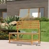"Outsunny" 2-vietis sodo suolas iš medžio, atsparus atmosferos poveikiui, UV spinduliams atsparūs sodo baldai su keičiamais atlošais, parko suolas, pakraunamas 240 kg, medinis suolas balkonui, terasai, sodui, 110x61x89 cm, tikmedis