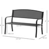 2-vietis sodo suoliukas - juodas W127 x D60 x H87cm