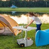 Outsunny 22 litrų nuotekų bakas su ratukais, nešiojamas su sudedama rankena, kempingo vandens bakelis, pilkas