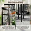 "Outsunny" 3 augalų stovų rinkinys, 71 cm aukščio kambarinių gėlių stovas, metalinis augalų stovas, 3 skirtingų dydžių gėlių stovai, gėlių taburetė, gėlių vazonų stovas kambariui, sodui, balkonui Mėlyna+balta