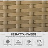 Lauko baldų komplektas Outsunny 3 dalių rotango sodo baldų komplektas, 2 vietų sofa su šezlongu ir staliuku