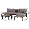 Lauko baldų komplektas Outsunny 3 dalių sodo baldų komplektas su staliuku, sofa su pagalvėlėmis 164 x 74 x 69 cm