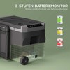 Kaitlentė Outsunny 30 litrų kompresorinis šaldytuvas, elektrinė šaldymo dėžė su LED ECO režimu, jungtimi, vėsinimo funkcija, šaldymo dėžė, termodėžė, mini šaldytuvas 12/230 V automobiliui, elektros lizdui, sunkvežimiui, stovyklavimui, juodas