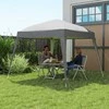 "Outsunny" 3x3 m pavėsinės pakaitinis stogas, vandeniui atsparus stabilus žiemai atsparus sulankstomos pavėsinės stogas, skirtas sulankstomai pavėsinei, atsparus sandarumui, vakarėlių palapinės pakaitinis dangtis su vienu stogu, skirtas sodo pavėsinei, šviesiai pilkas