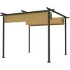"Outsunny" 3x3 m sodo pavėsinė, metalinis terasos stogas, sodo pavėsinė su reguliuojamu stogu, UV apsauga 30+, laisvai pastatoma apsauga nuo saulės, skirta terasai ir sodui, smėlio spalvos