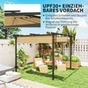 "Outsunny" 3x3 m sodo pavėsinė, metalinis terasos stogas, sodo pavėsinė su reguliuojamu stogu, UV apsauga 30+, laisvai pastatoma apsauga nuo saulės, skirta terasai ir sodui, smėlio spalvos