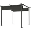 "Outsunny" 3x3 m sodo pavėsinė, metalinis terasos stogas, sodo pavėsinė su reguliuojamu stogu, UV apsauga 30+, laisvai pastatoma apsauga nuo saulės, skirta terasai ir sodui, tamsiai pilka