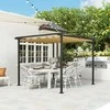 "Outsunny" 3x3 m sodo pavėsinė, metalinis terasos stogas, sodo pavėsinė su reguliuojamu stogu, UV apsauga 30+, laisvai pastatoma apsauga nuo saulės, skirta terasai ir sodui, smėlio spalvos