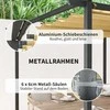 "Outsunny" 3x3 m sodo pavėsinė, metalinis terasos stogas, sodo pavėsinė su reguliuojamu stogu, UV apsauga 30+, laisvai pastatoma apsauga nuo saulės, skirta terasai ir sodui, smėlio spalvos