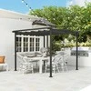 "Outsunny" 3x3 m sodo pavėsinė, metalinis terasos stogas, sodo pavėsinė su reguliuojamu stogu, UV apsauga 30+, laisvai pastatoma apsauga nuo saulės, skirta terasai ir sodui, tamsiai pilka