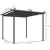 Outsunny pavėsinė 3x3m sodo paviljono stogas terasai iš metalo, sodo paviljonas su reguliuojamu stogu, UV apsauga 30+ laisvai stovinti saulės apsauga terasai ir sodui, tamsiai pilka