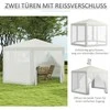 Outsunny 4x4m Šešiakampė vakarėlių palapinė su tinkleliu nuo uodų, sodo palapinė, palapinė, poliesterio metalas, kremas