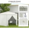Outsunny 4x4m Šešiakampė vakarėlių palapinė su tinkleliu nuo uodų, sodo palapinė, palapinė, poliesterio metalas, kremas
