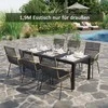 Outsunny Aliuminis lauko stalas, stalas sodo terasoje - juodas