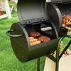 Outsunny anglių kepsninė iš plieno BBQ rūkykla su dangčiu termometras ratai lentyna mobilus kepsninės vežimėlis su oro tiekimo anglių dėklu, anglių kepsninė anglių kepsninės vežimėlis kepsninei, sodui 109x60x120 cm