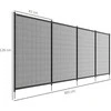 Outsunny tvenkinio tvora, 365 x 126 cm sodo tvora, 4 dalių dekoratyvinė baseino tvora su kojelėmis, įstatoma tvora terasai, balkonui, tinklelis, juoda