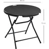Outsunny Apvalus sulankstomas sodo stalas, Ø80 cm - tamsiai pilka