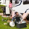 Outsunny automobulinis šaltkrepšis 40 l su LED apšvietimu, kompresorinis automobilinis šaldytuvas, su ratukais, 12/24 V nuolatinės srovės ir 110-240 V kintamosios srovės, pilkas ir juodas
