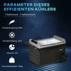 Outsunny automobulinis šaltkrepšis 40 l su LED apšvietimu, kompresorinis automobilinis šaldytuvas, su ratukais, 12/24 V nuolatinės srovės ir 110-240 V kintamosios srovės, pilkas ir juodas
