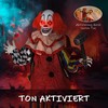 Outsunny Baisus klounas, Helovino animatronika, 173 cm, šviečiančios akys, garso aktyvavimas, judančios rankos ir galva, veikiantis baterijomis, plastikas, metalas, raudonas