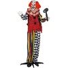 Outsunny Baisus klounas, Helovino animatronika, 173 cm, šviečiančios akys, garso aktyvavimas, judančios rankos ir galva, veikiantis baterijomis, plastikas, metalas, raudonas