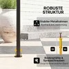 "Outsunny" BBQ pavėsinė su LED 240 x 150 x 258 cm vandens nepraleidžianti liepsnai atspari sodo pavėsinė su dvisluoksniu stogu, šoninėmis lentynomis, pavėsinės su apsauga nuo UV spindulių, BBQ pavėsinė vakarėliams BBQ rusvai gelsvas