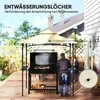 "Outsunny" BBQ pavėsinė su LED 240 x 150 x 258 cm vandens nepraleidžianti liepsnai atspari sodo pavėsinė su dvisluoksniu stogu, šoninėmis lentynomis, pavėsinės su apsauga nuo UV spindulių, BBQ pavėsinė vakarėliams BBQ rusvai gelsvas