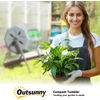 Outsunny būgninis kompostavimo dėžė, 160 l sodo kompostavimo dėžė su 2 skyriais, besisukantis, organinėms atliekoms, pilkas, efektyvus ir tvirtas