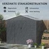 "Outsunny" cinkuota plieninė stoginė įrankiams 2.43㎡ 213x131x192cm stoginė įrankiams su šlaitiniu stogu, rakinamomis stumdomomis durimis, oro sąlygoms atspari sodo stoginė, lauko stoginė kiemo lauko teritorijai, pilka
