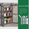 "Outsunny Cold Frame" mini šiltnamis 3 lygių šiltnamio augalų lova su atlenkiamu stogu Medinės dvigubos durys Natūralus 70,5 x 42 x 132 cm