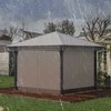 "Outsunny" dangtelis pavėsinei 3x3 m, vandeniui atsparus stabilus žiemos apsauginis dangtelis, pavėsinės stogo dangtelis sodo pavėsinei, pakaitinis stogo apsaugos nuo lietaus tentas sodo palapinei, skaidrus