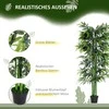 "Outsunny" dirbtinis augalas 180 cm dirbtinis bambuko medis su vazonu, apgaulingai tikras kambarinis augalas, žalias