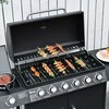Outsunny Dujinė kepsninė BBQ dujinis grilis su 6 degikliais 1 šoninis degiklis 135 x 50 x 100 cm