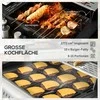 "Outsunny" dujinis kepsninės vežimėlis su 2+1 degikliais, termometru, 3 kW, BBQ anglių kepsninė, lentyna, šoninė lentyna, kablys, kempingas, juodas