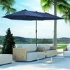 Outsunny Dvigubas sodo skėtis - mėlynas ovalus 460 x 270 x 240 cm