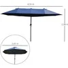 Outsunny Dvigubas sodo skėtis - mėlynas ovalus 460 x 270 x 240 cm
