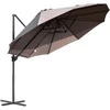 Outsunny Dvigubas sodo skėtis XXL, reguliuojamas sodo skėtis - Ruda 440 x 270 x 250 cm