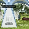 "Outsunny Event Shelter" 3,5 x 3,5 m paviljonas su kablio durimis Vandeniui atsparus žiemai atsparus sodo paviljonas Šalies palapinė Apsauga nuo saulės Stovyklavimas, sodo festivaliai Mėlyna
