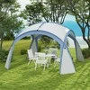 "Outsunny Event Shelter" 3,5 x 3,5 m paviljonas su kablio durimis Vandeniui atsparus žiemai atsparus sodo paviljonas Šalies palapinė Apsauga nuo saulės Stovyklavimas, sodo festivaliai Mėlyna