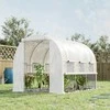 Outsunny plėvelinis šiltnamis 2,95x2x2m, tunelinis, su vyniojamais langais, apsauga nuo UV spindulių, atsparus vėjui, plieno, baltas