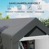 Outsunny garažo palapinė, 2,1 x 3,6 x 2,35 m sandėliavimo palapinė su apsauga nuo UV spindulių, užtraukiamos durys, vandeniui atspari plėvelinė garažo palapinė motociklams, sodo įrankiams, tamsiai pilka
