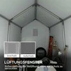 Outsunny garažo palapinė, 2,1 x 3,6 x 2,35 m sandėliavimo palapinė su apsauga nuo UV spindulių, užtraukiamos durys, vandeniui atspari plėvelinė garažo palapinė motociklams, sodo įrankiams, tamsiai pilka