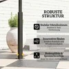 "Outsunny" grilio paviljonas su LED 243 x 148 x 248 cm vandeniui atsparus ugniai atsparus sodo paviljonas su dvigubu stogu, šoninėmis lentynomis, pavėsinėmis su UV apsauga, metalinis BBQ paviljonas, grilio palapinė vakarėliui BBQ pilka