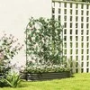 Outsunny grotelės metalinis 2 nerūdijančio plieno kopėtėlių rinkinys 50x150 cm sodo grotelės kambariniams augalams augalų grotelės pomidorams daržovėms gėlėms vijokliniams augalams juodos spalvos