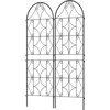 Outsunny grotelės metalinis 2 nerūdijančio plieno kopėtėlių rinkinys 50x150 cm sodo grotelės kambariniams augalams augalų grotelės pomidorams daržovėms gėlėms vijokliniams augalams juodos spalvos