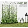 Outsunny grotelės metalinis 2 nerūdijančio plieno kopėtėlių rinkinys 50x150 cm sodo grotelės kambariniams augalams augalų grotelės pomidorams daržovėms gėlėms vijokliniams augalams juodos spalvos