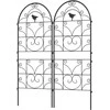 Outsunny grotelės metalinis 2 nerūdijančio plieno kopėtėlių rinkinys su paukščio dizainu vijokliniams augalams 50x120 cm grotelės kambariniams augalams augalų grotelės pomidorams gėlėms vijokliniams augalams juodos spalvos