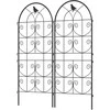 Outsunny grotelės metalinis 2 nerūdijančio plieno kopėtėlių rinkinys su paukščio dizainu vijokliniams augalams 50x120 cm grotelės kambariniams augalams augalų grotelės pomidorams gėlėms vijokliniams augalams juodos spalvos