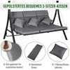 "Outsunny Hollywood" 3 vietų sūpynės, sūpynės su reguliuojamu stogeliu nuo saulės, sodo sūpynės su pagalvėlėmis, maksimali apkrova 270 kg, metalas, Texteline, pilka, 200 x 115 x 168 cm