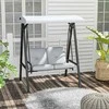 "Outsunny Hollywood" supynės 2 vietų sodo supynės su reguliuojamu stogeliu, pagalvėlėmis, supamojo suolelio keliamoji galia iki 220 kg, skirtos sodui, balkonui, pilkos spalvos, 145 x 116 x 172 cm